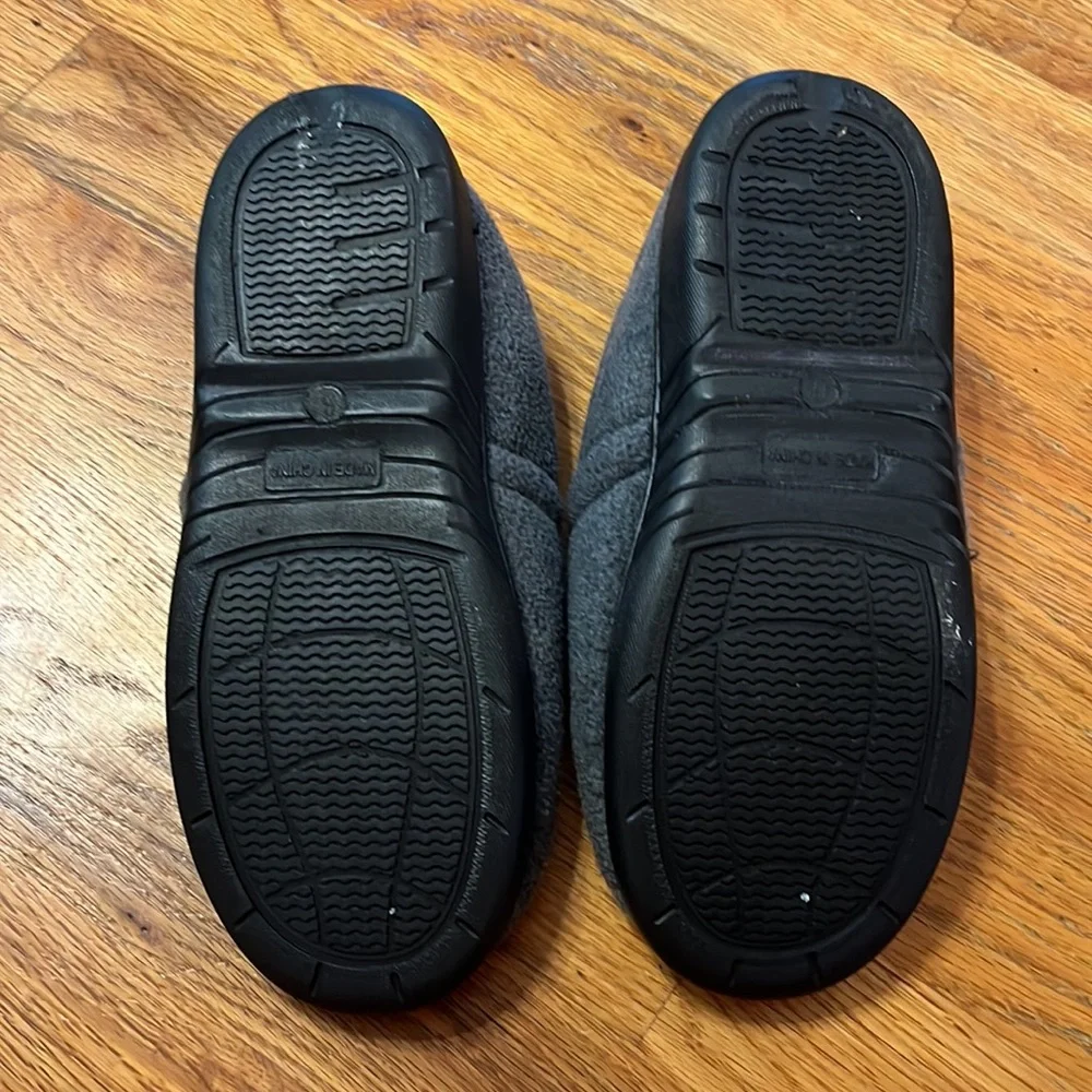 Boys Grey Fleece Slippers